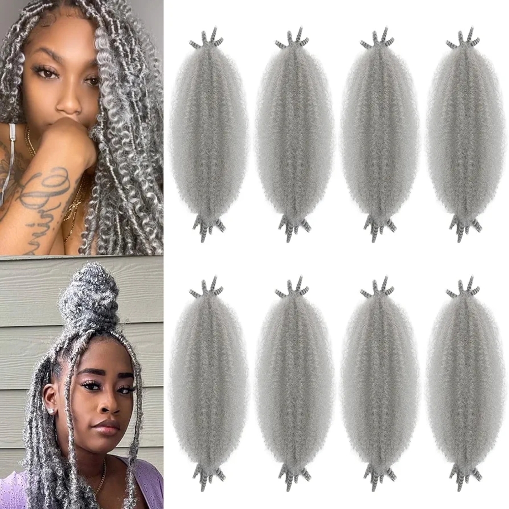 Grey Afro Twist Hair Extensions